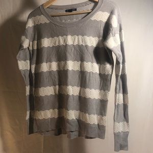American Eagle lace striped sweater